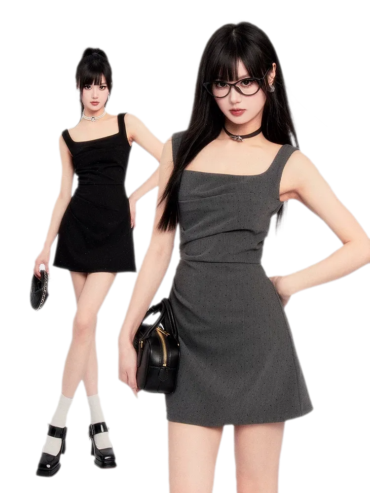 Structured Sparkle Asymmetric Mini Dress