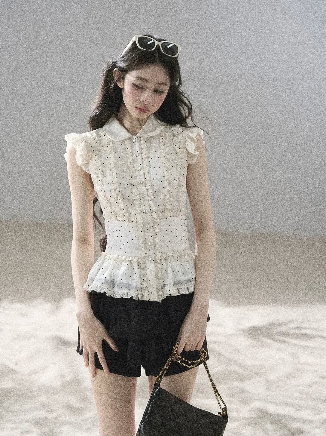 Polka Dot Ruffle Blouse