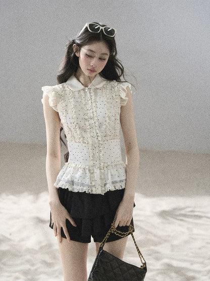 Polka Dot Ruffle Blouse