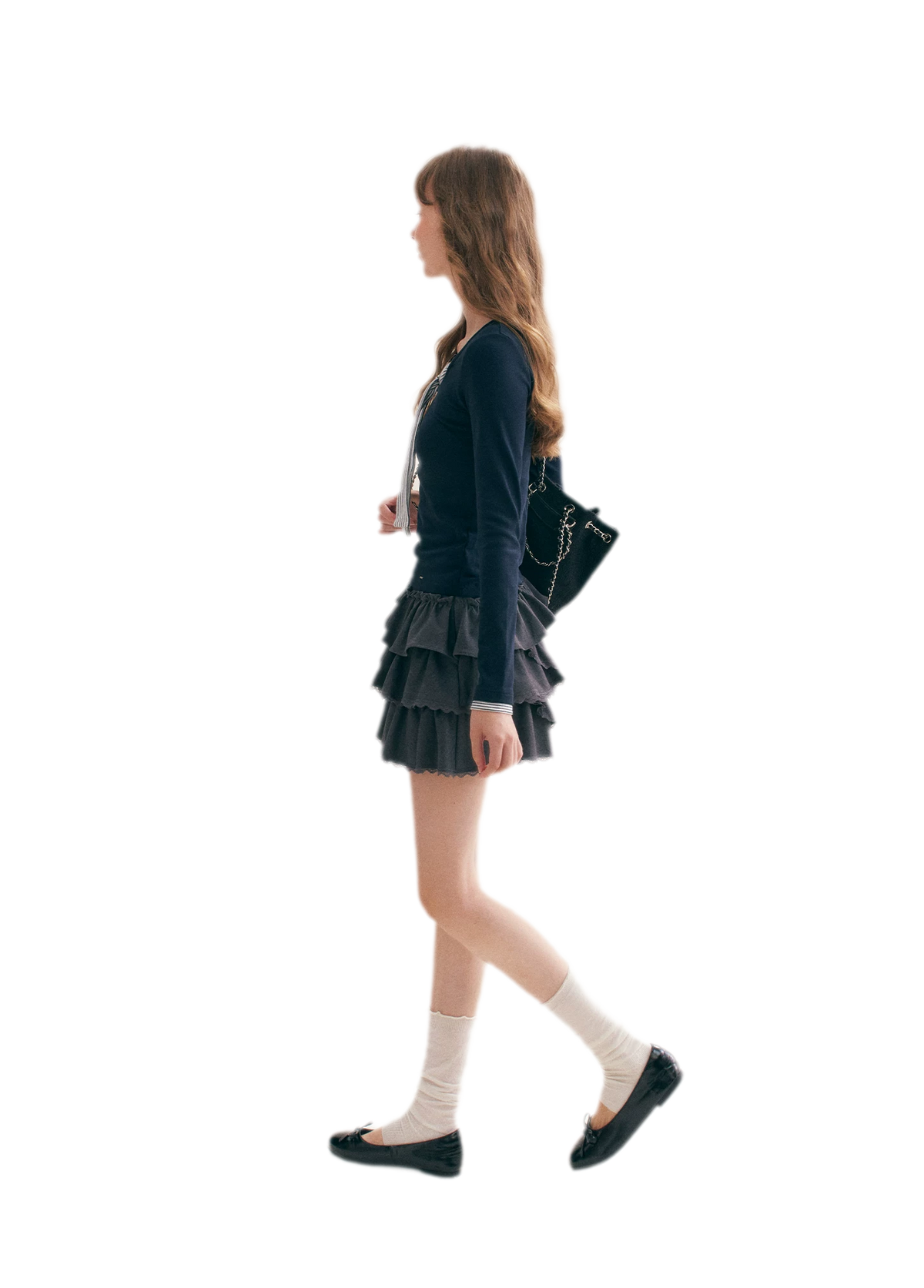 Layered Ruffle A-Line Skirt