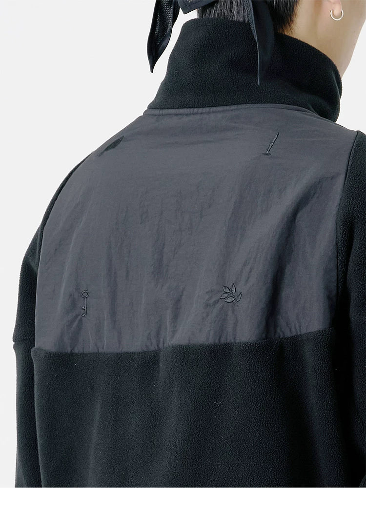 Curved Fleece Panel Jacket