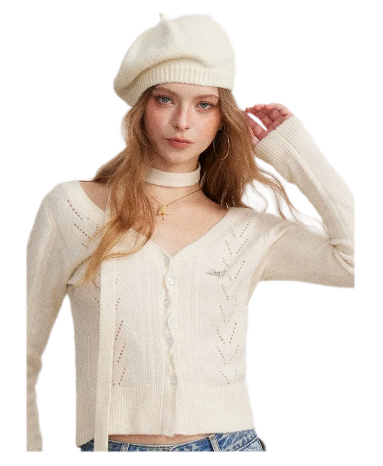 Openwork Reversible Knit Top