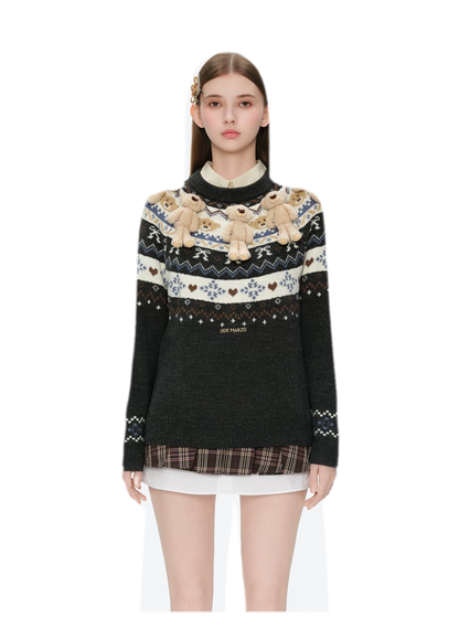 Fair Isle Bear Jacquard Sweater