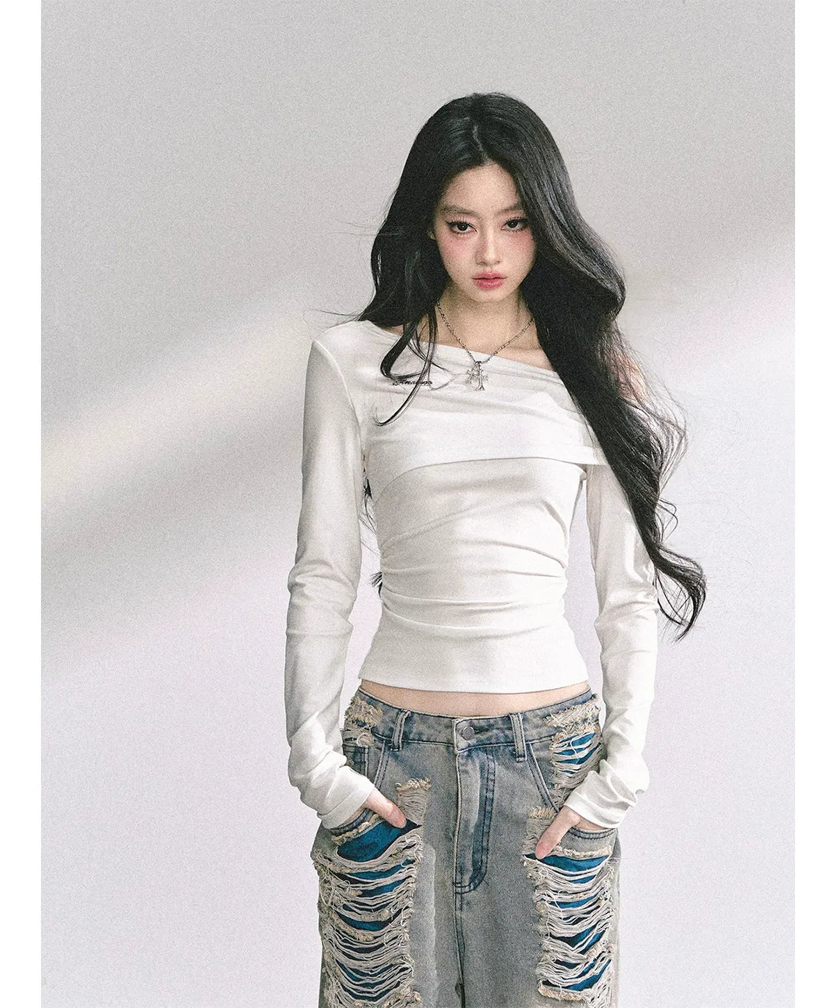 Lace Cutout Shoulder Tee