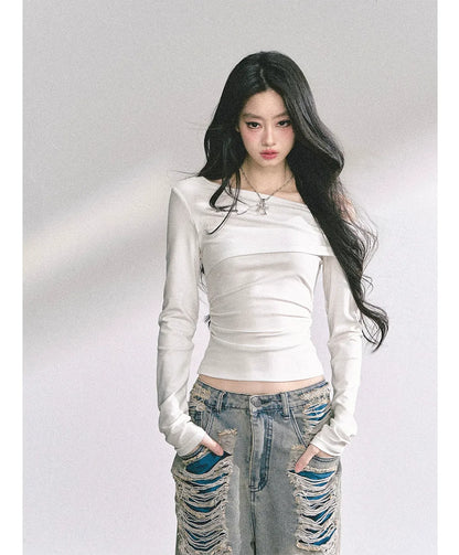 Lace Cutout Shoulder Tee