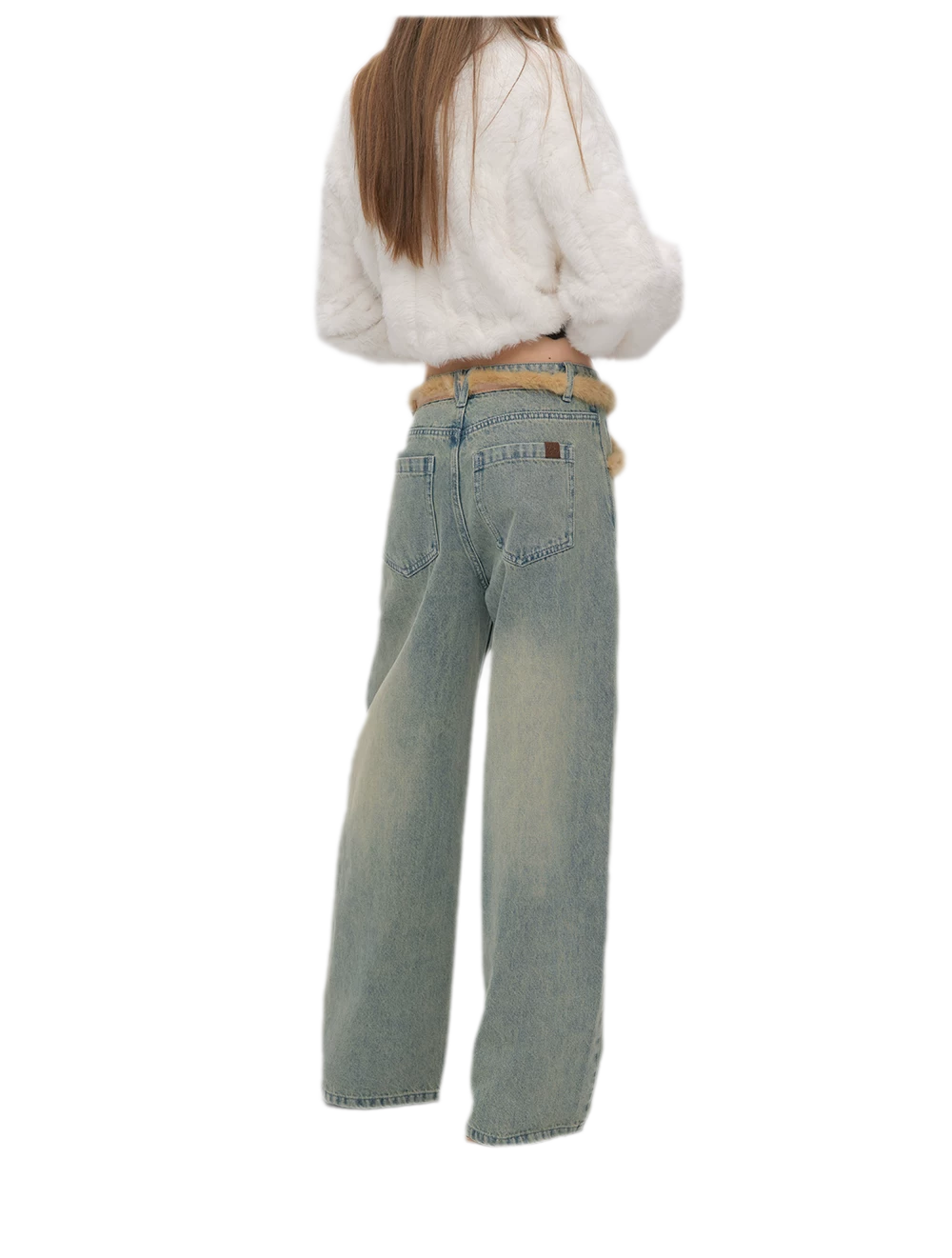 Vintage Washed Wide-Leg Jeans