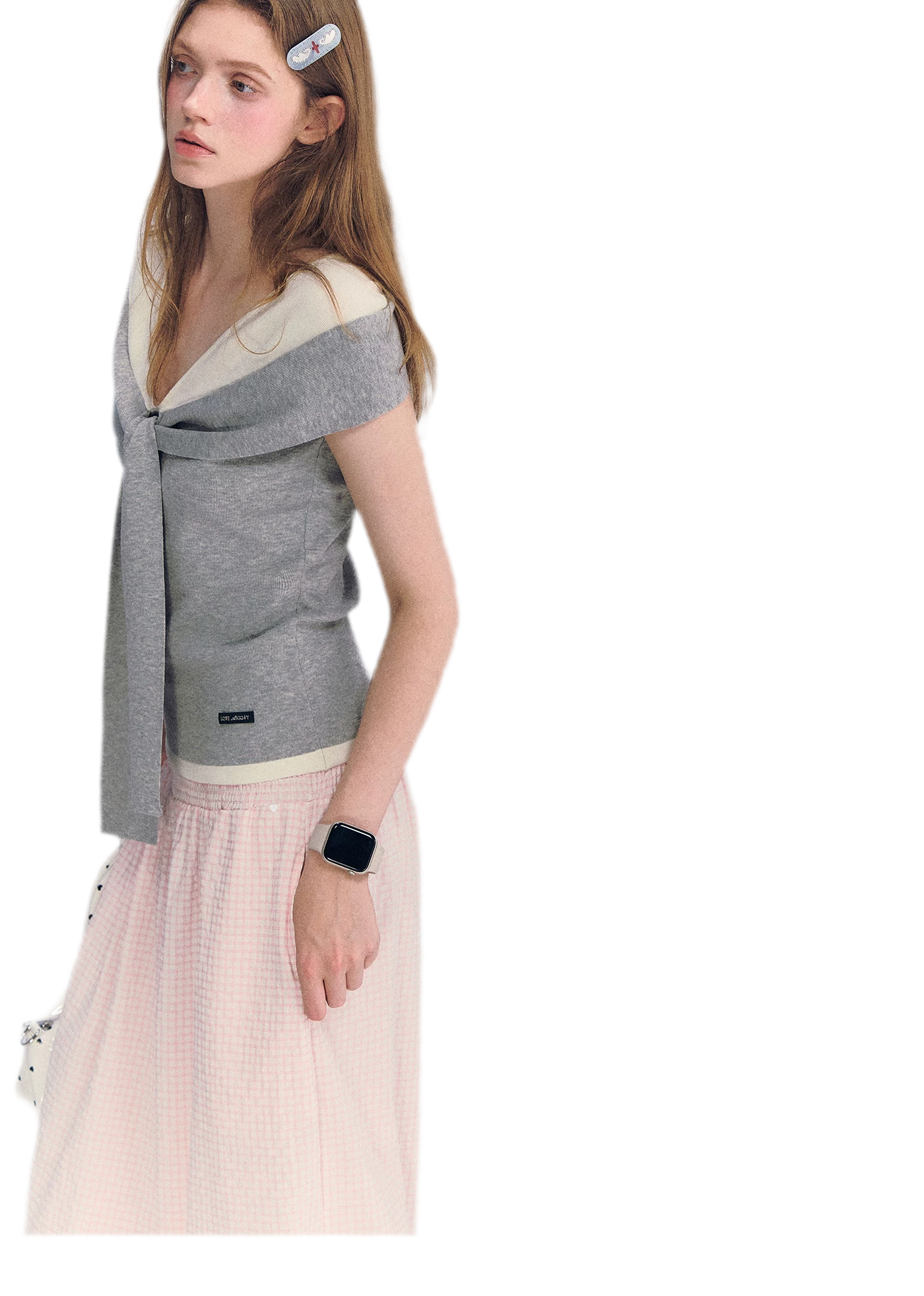 Colorblock Off-Shoulder Tee