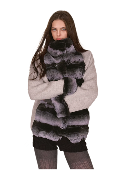 Gradient Faux-Fur Wool Coat
