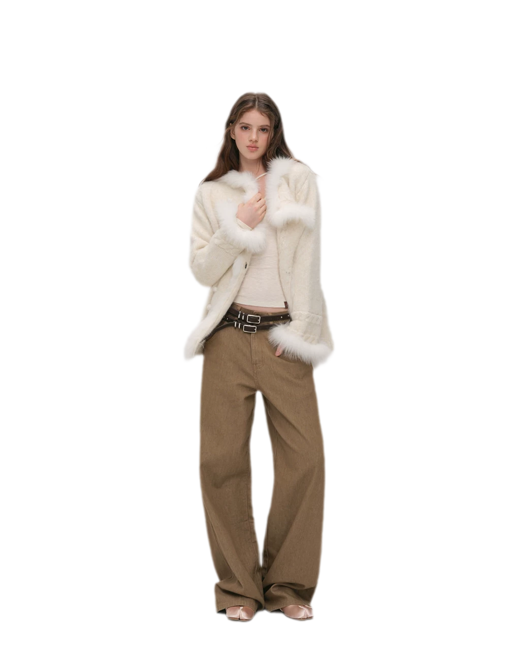 Long-Pile Fox Fur Cardigan