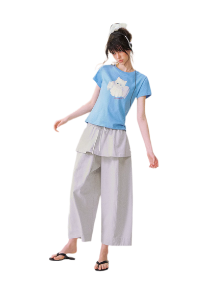 Layered Skirt Balloon Pants
