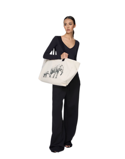Canvas Elephant Tote Bag