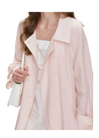 Lightweight Oversized Tie-Waist Trench Coat