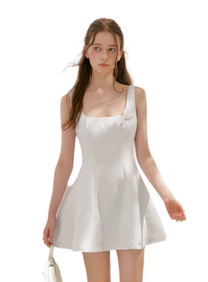 Bow Detail Short A-Line Dress