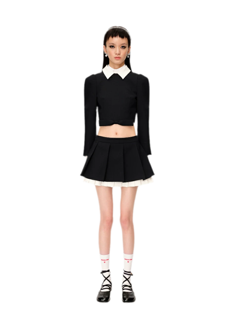Wide Pleated A-Line Skirt