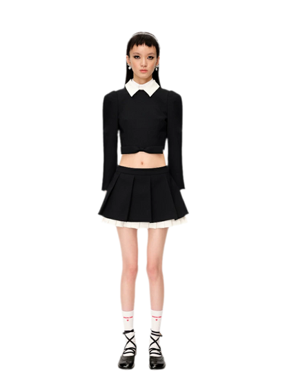 Wide Pleated A-Line Skirt