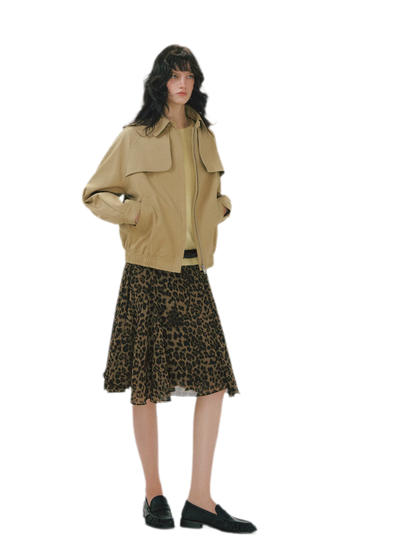 Pleated Collar Utility Jacket