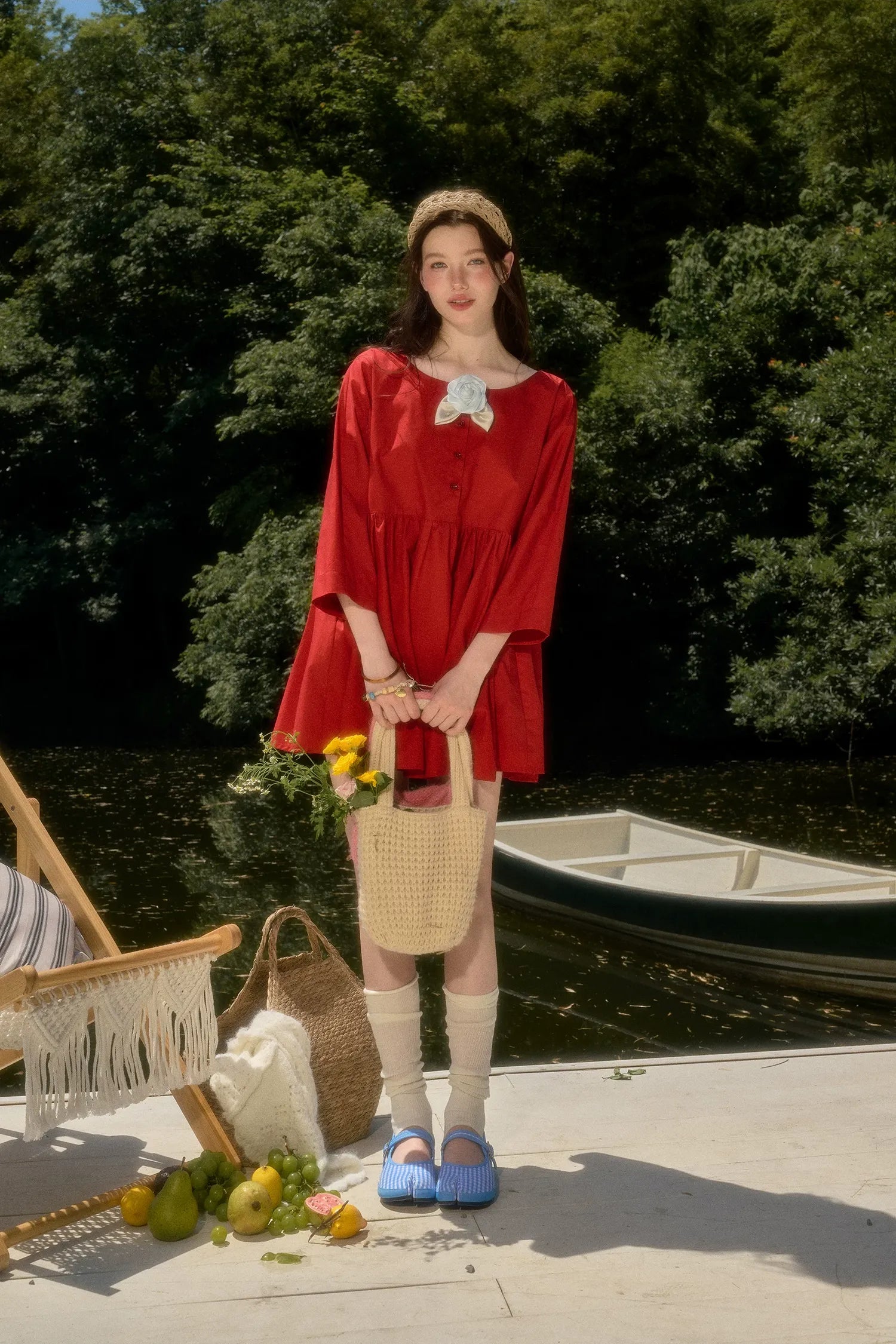 Cherry Cotton Babydoll Dress