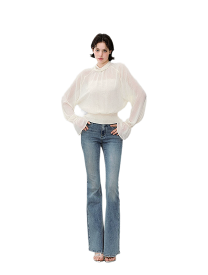 Denim Micro Flare Jeans