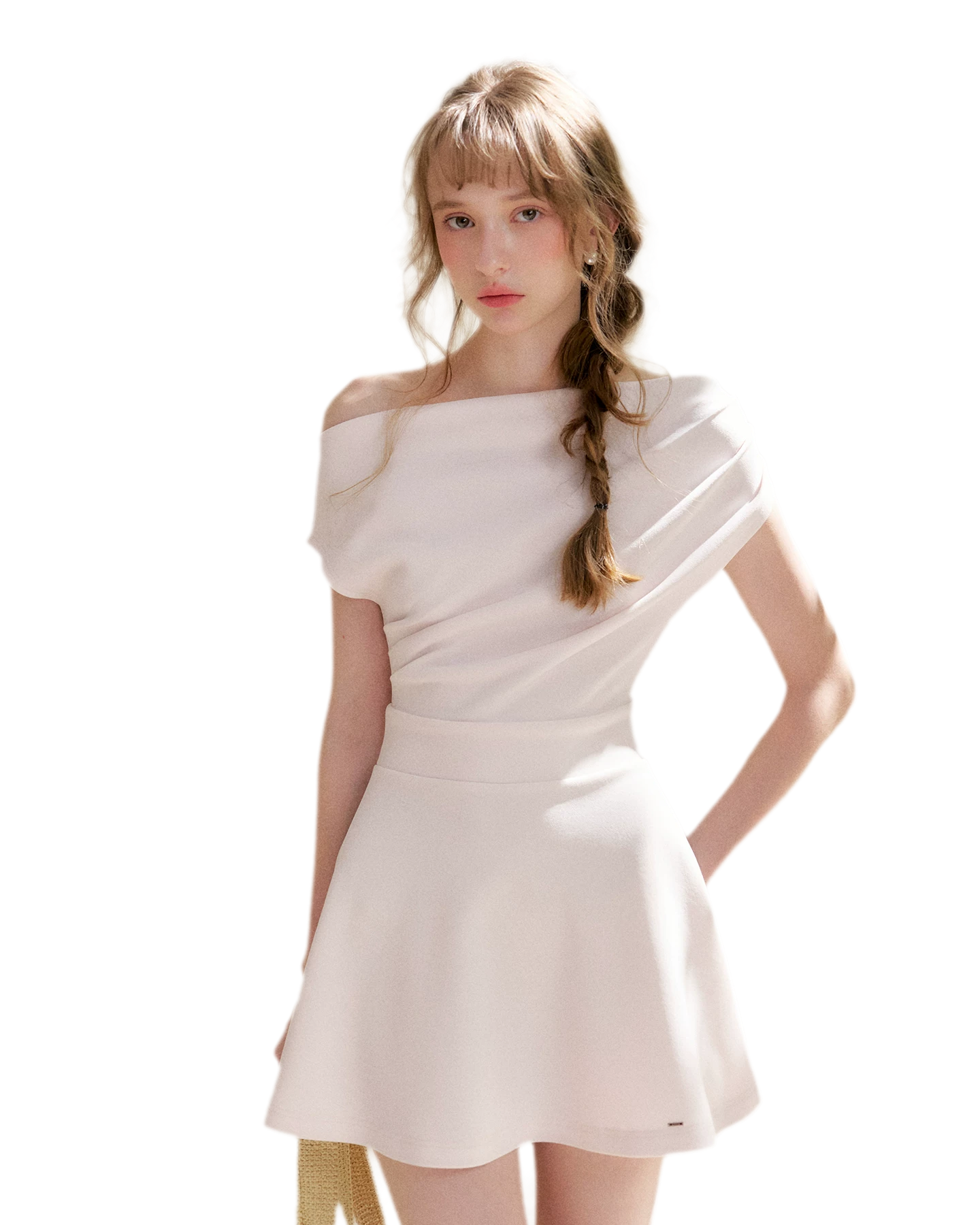 Romantic French Off-Shoulder Short Dress