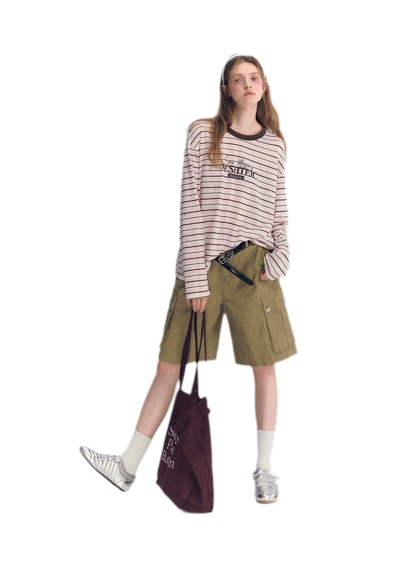 Stripe Rhinestone Long Sleeve