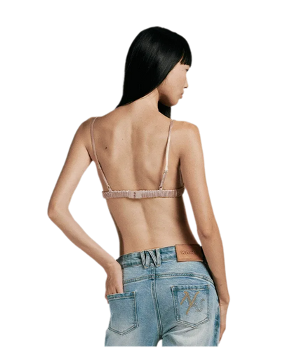 Crinkled Acetate Triangle Bra