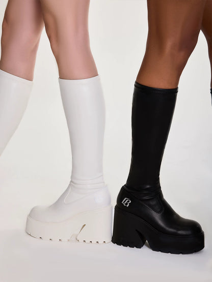Stretch Platform Ankle Boots