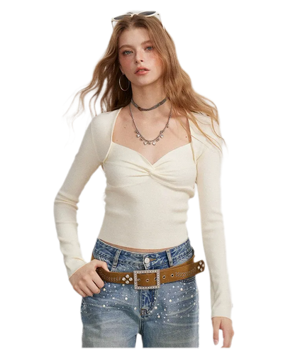 Twist Front Knit Top