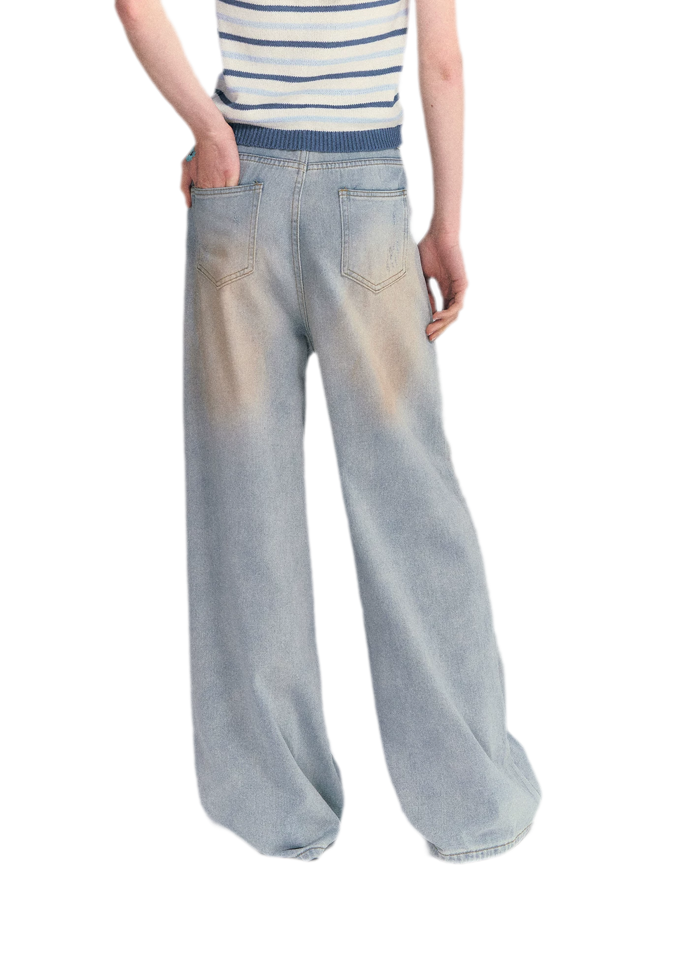 Sequin Wide-Leg Jeans