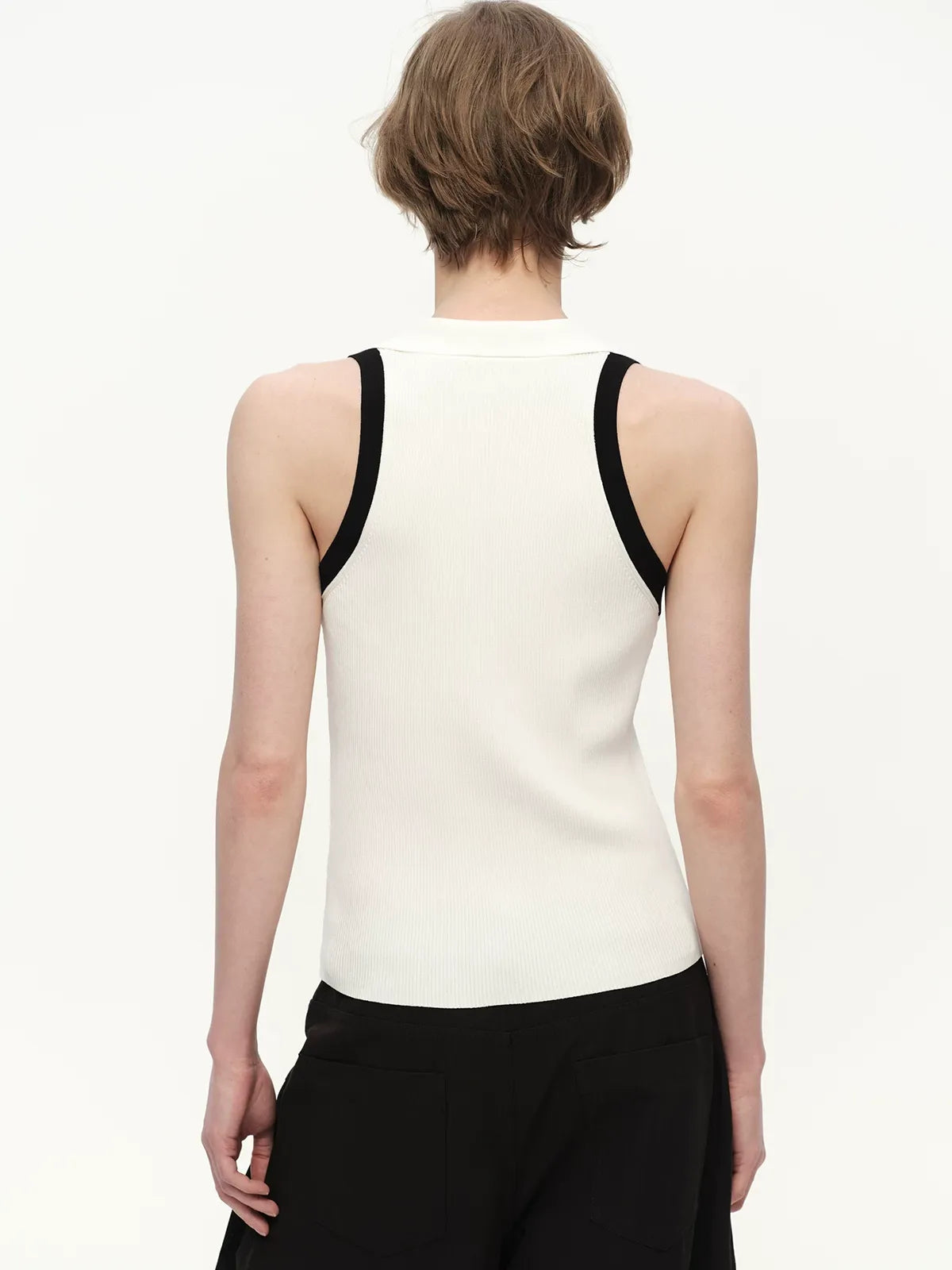 Contrast Rib Polo Tank