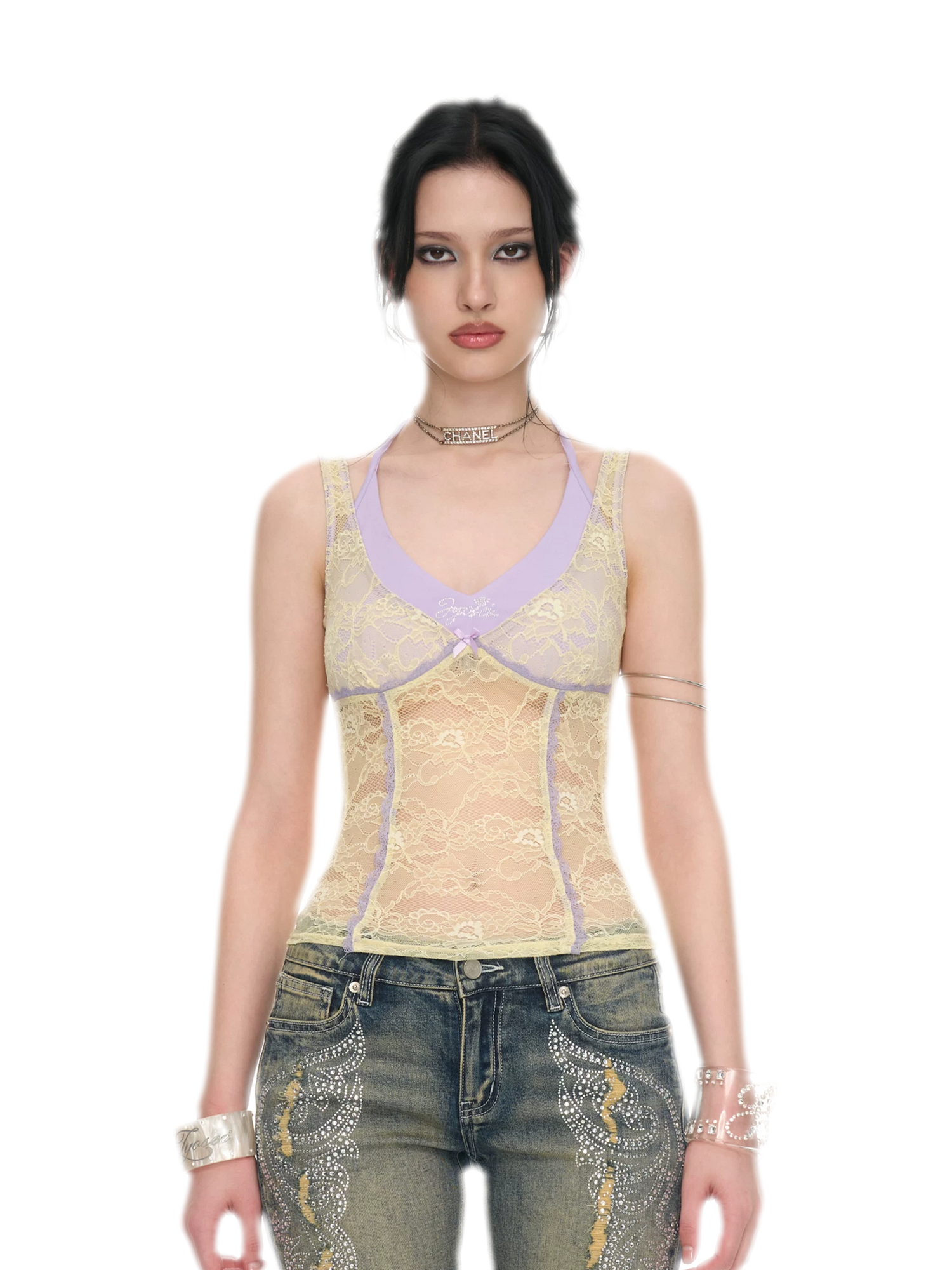 Y2K Lace Halter Camisole