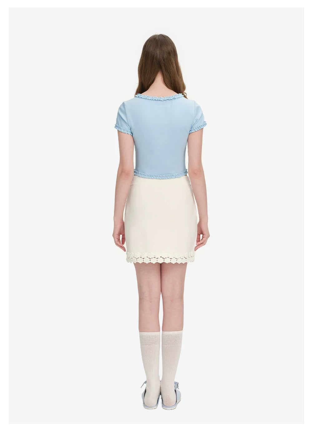 Ruffled Bow Short Sleeve T-Shirt