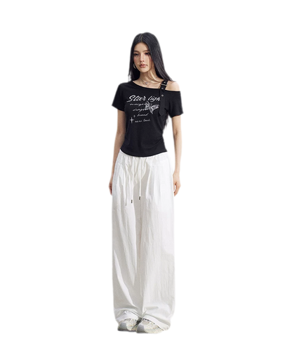 One-Shoulder Butterfly Tee