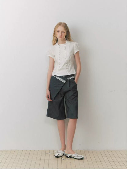 Grey Stripe Tailored Pants