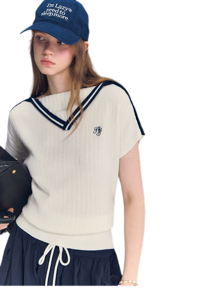 Contrast Trim Knit Top