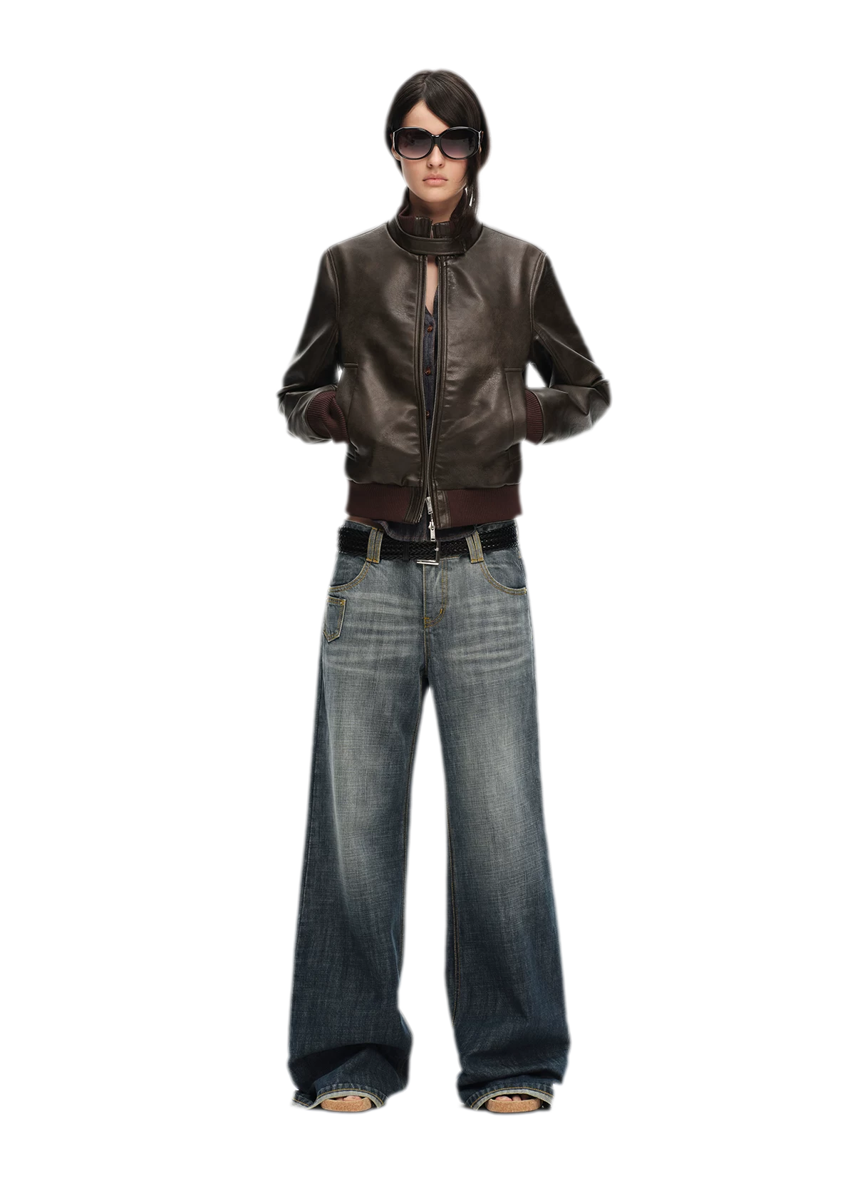 Washed Cotton Straight-Leg Jeans