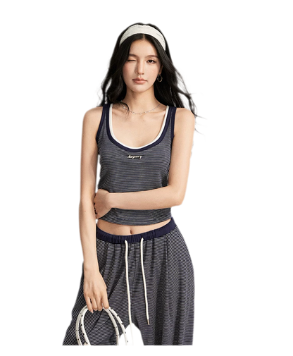 Striped U-Neck Set