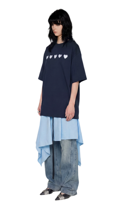 Silver Print Oversized T-Shirt