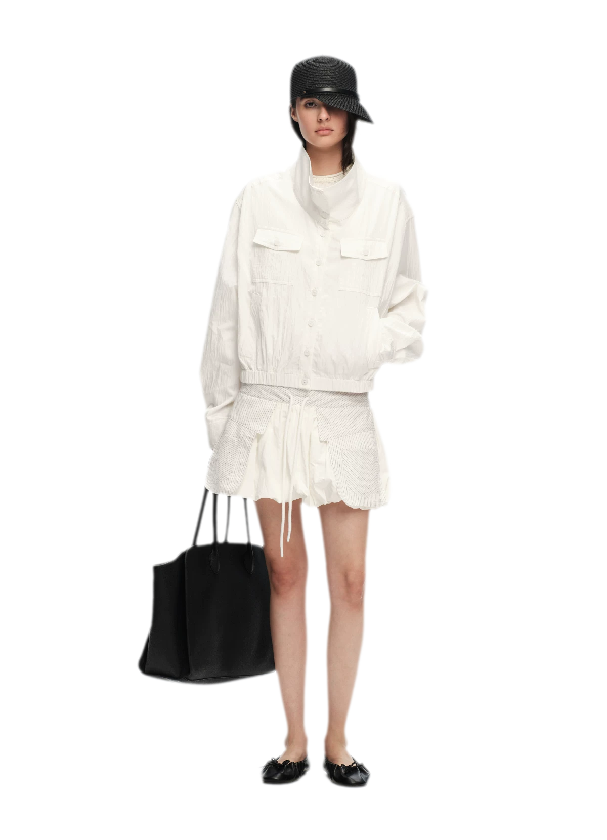 Lightweight High-Collar Cropped Jacket