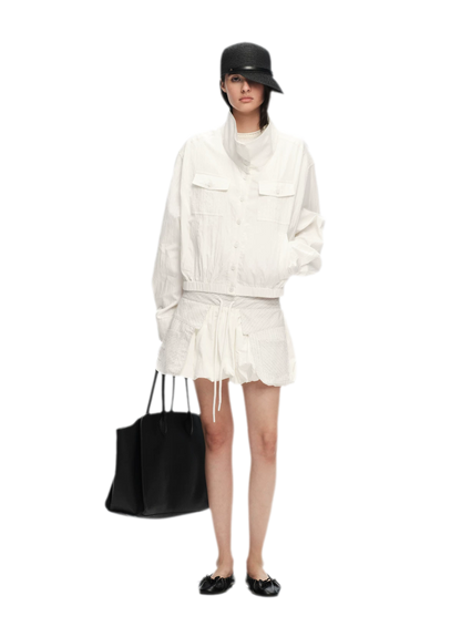 Lightweight High-Collar Cropped Jacket
