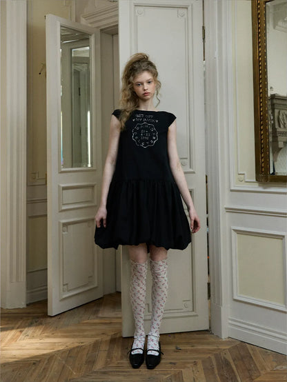 Badge Rhinestone Mini Dress