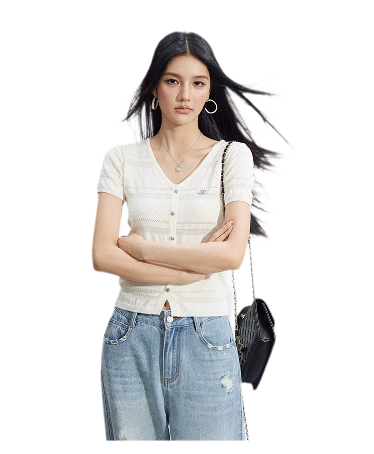 Openwork Knit Tee