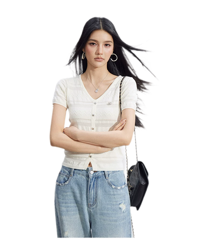 Openwork Knit Tee