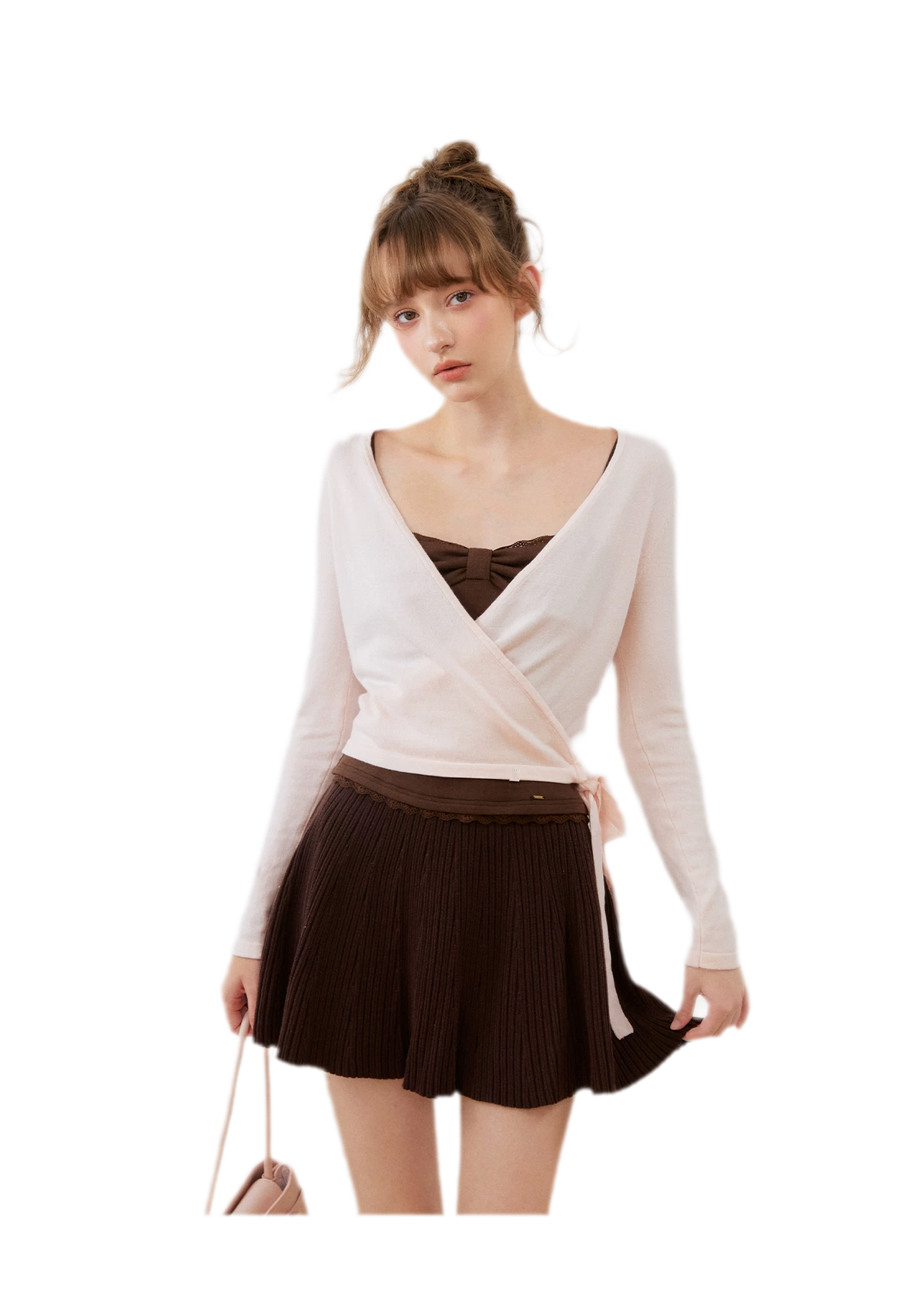 Silk Wool Wrap Knit Top
