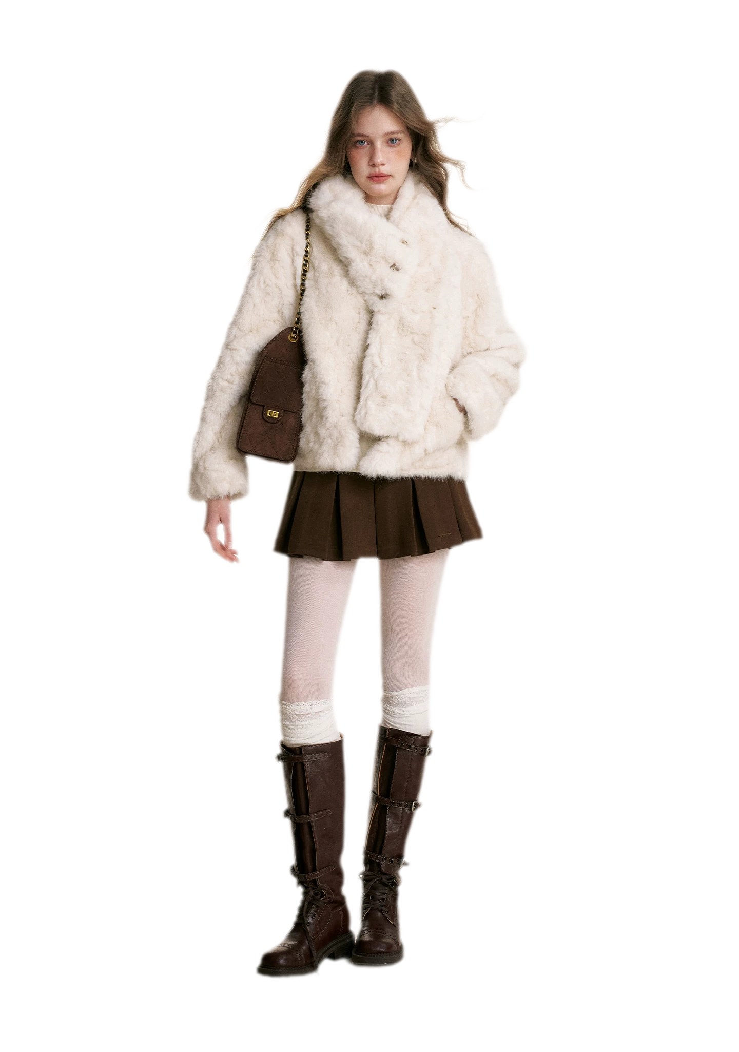 Detachable Scarf Plush Jacket