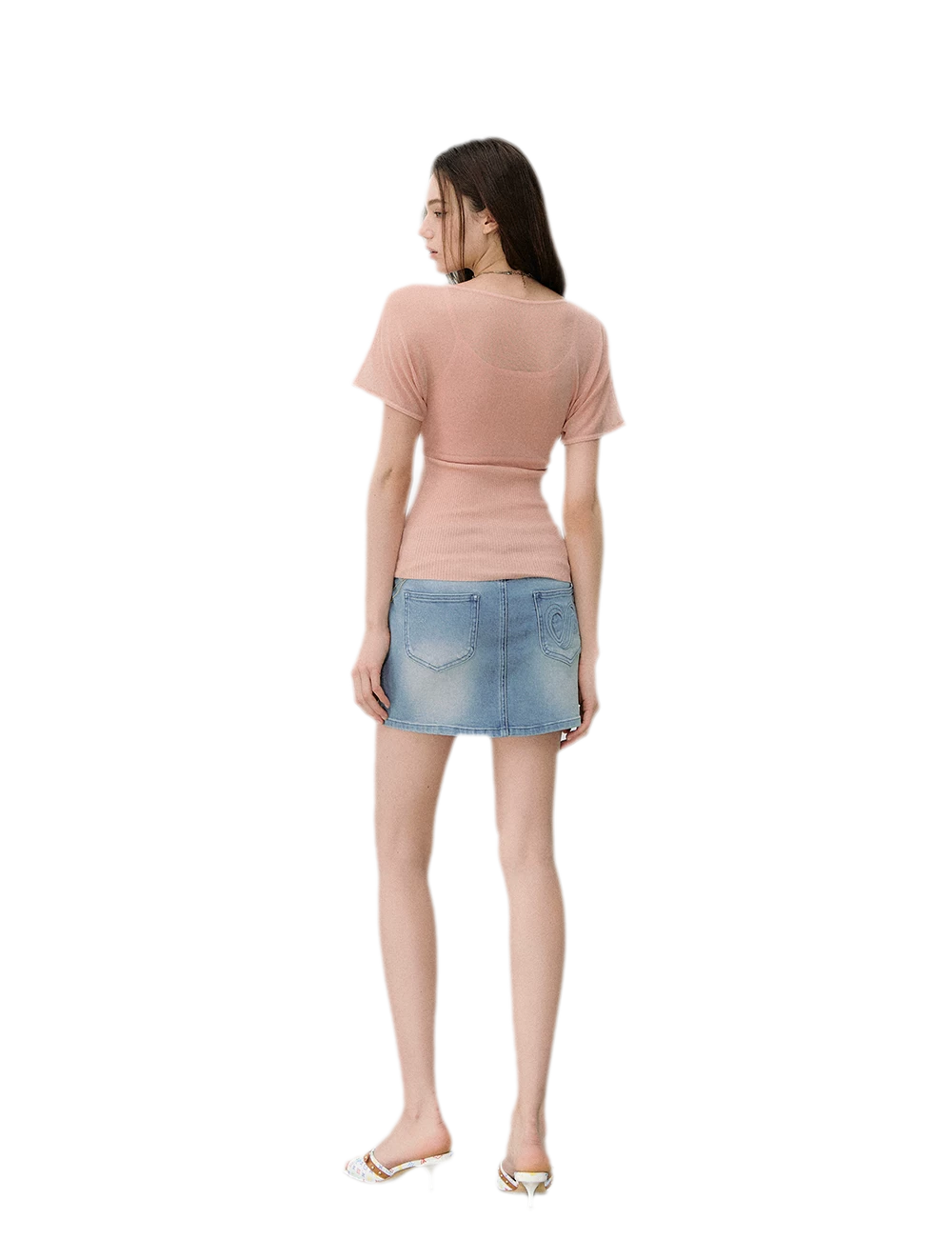 Layered Ribbed V-Neck Tee