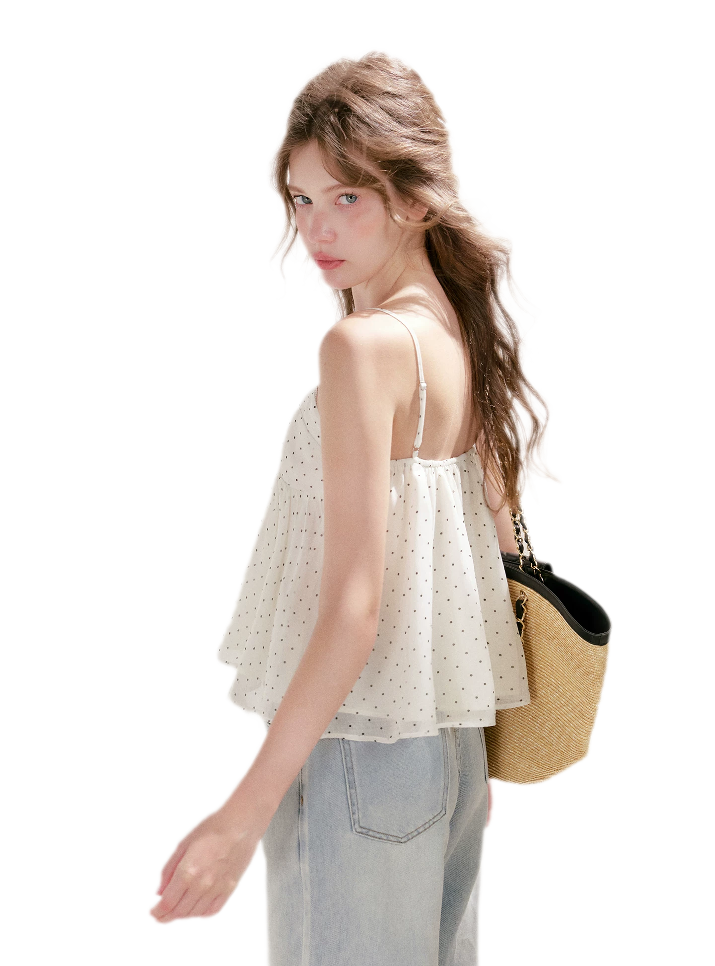 Polka Dot Ruffle Cami