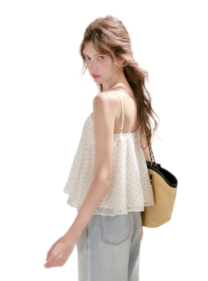 Polka Dot Ruffle Cami