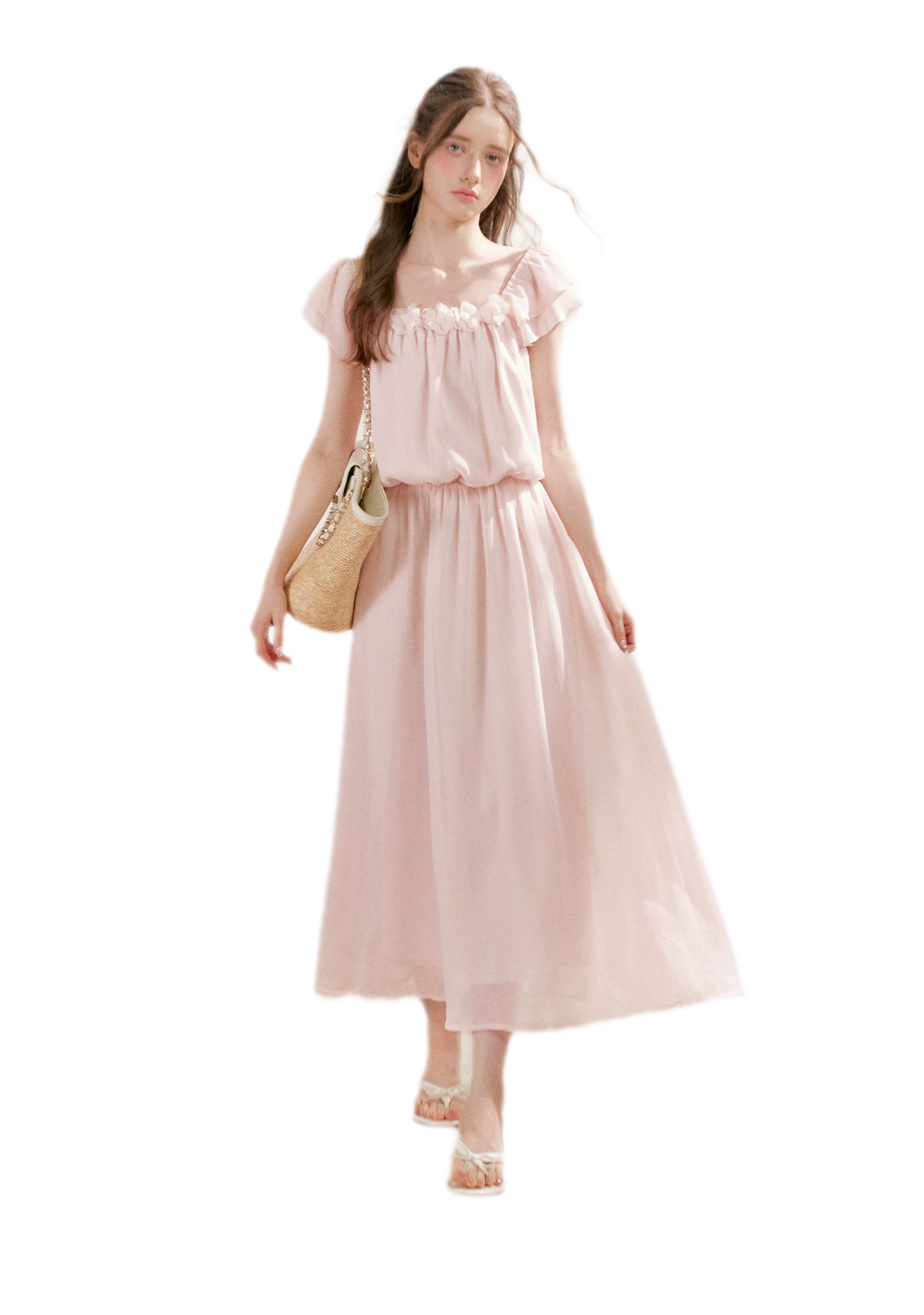 Flower Appliqué Dress