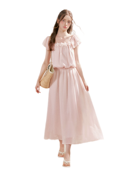 Flower Appliqué Dress