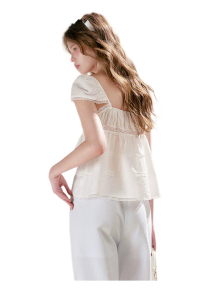 Lace Trim Square Top